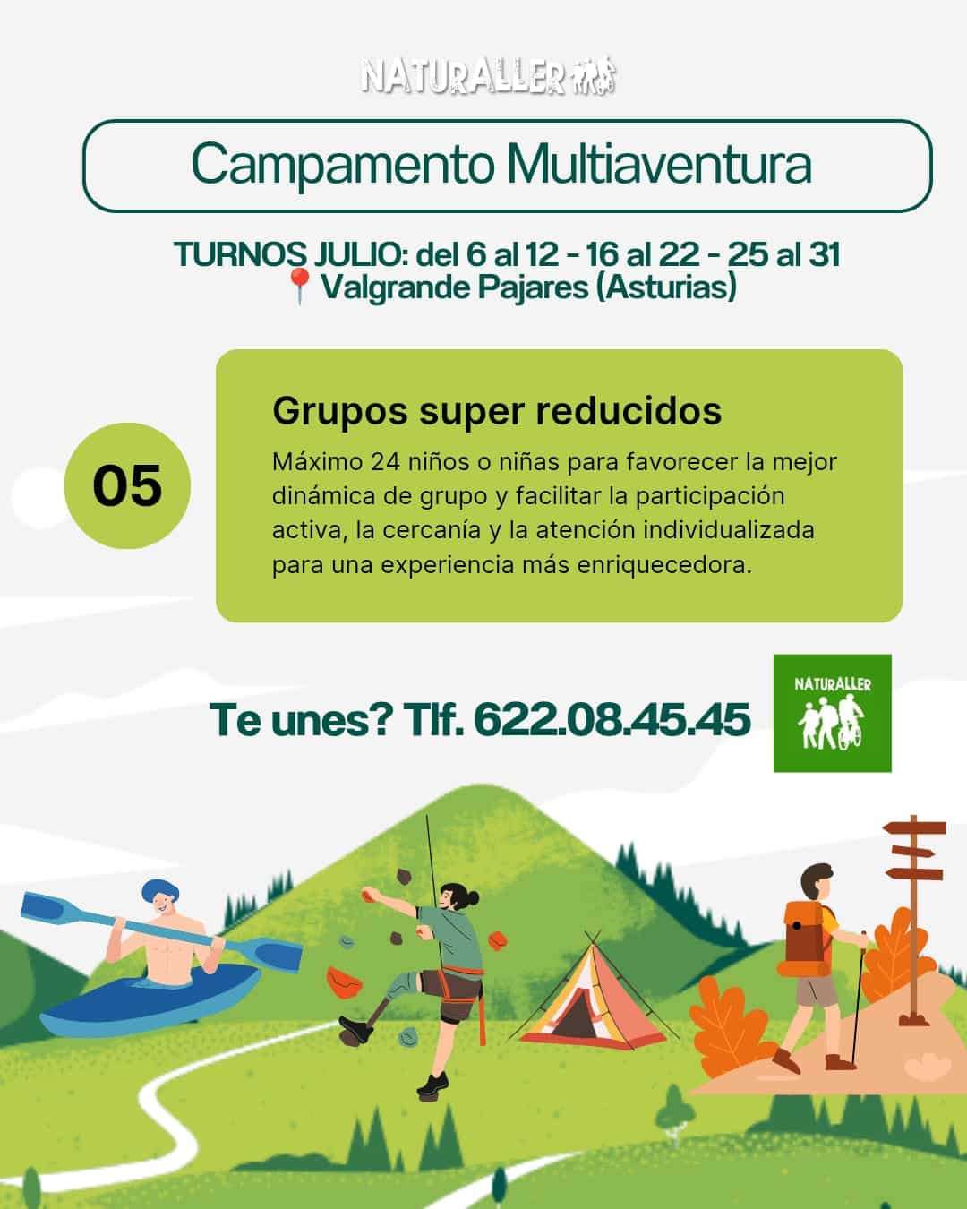 Campamento Payares 2025 Campamento multiaventura en Valgrande Pajares, Asturias.