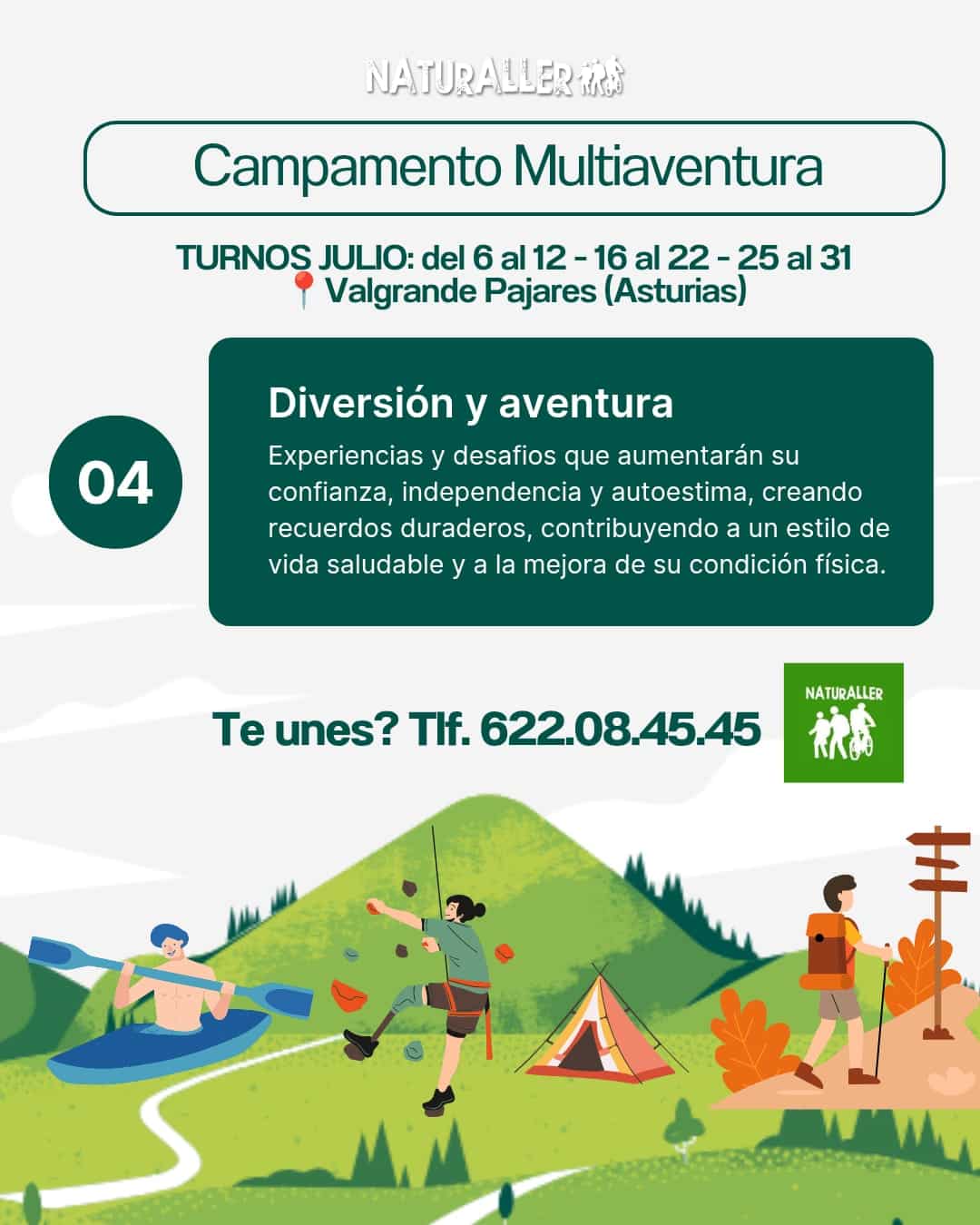 Campamento Payares 2025 Campamento multiaventura en Valgrande Pajares, Asturias.