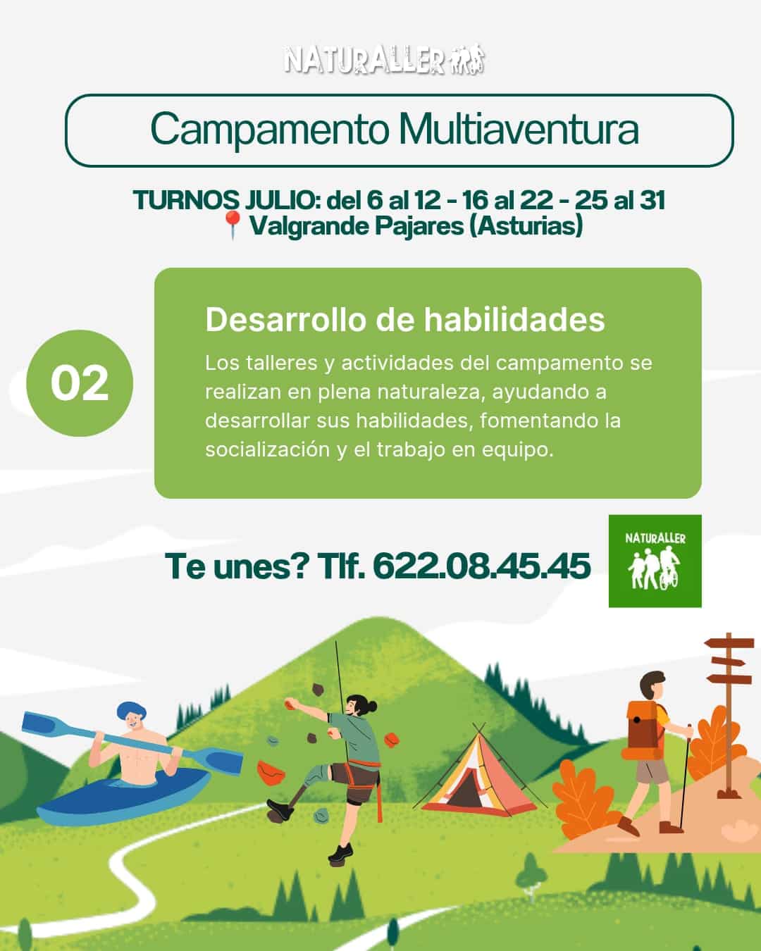 Campamento Payares 2025 Campamento multiaventura en Valgrande Pajares, Asturias.