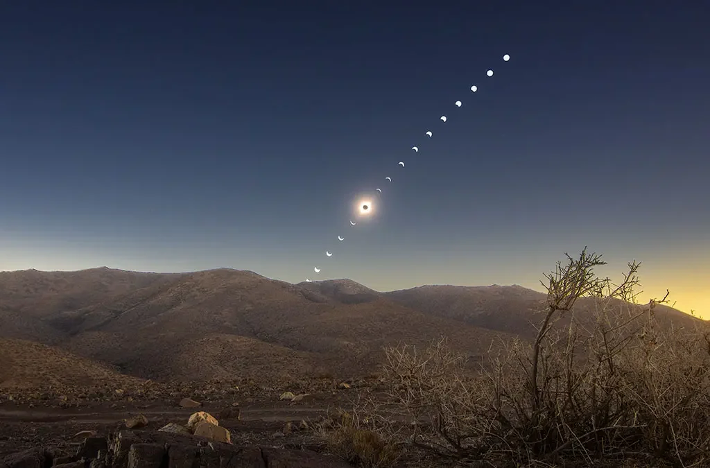 Secuencia de eclipse solar total asturias 12 de agosto
